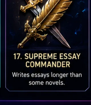Supreme Essay Commander badge
